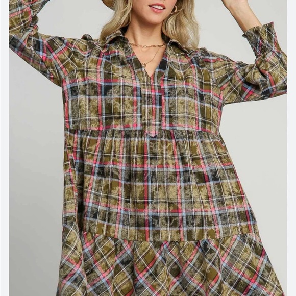 Umgee Tiered Mini Dress - Picture 1 of 7